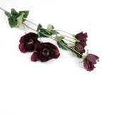 6 Heads Anemone Flower Stem Burgundy